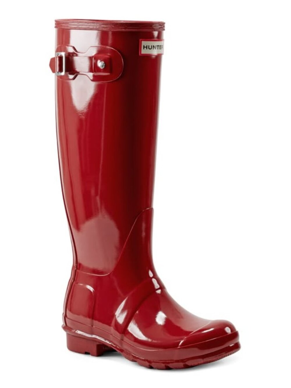 Hunter Women's Original Tall Gloss Rain Boots in Military Red Size 7
